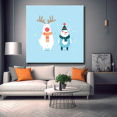 Painting by numbers children's motif moose and snowman